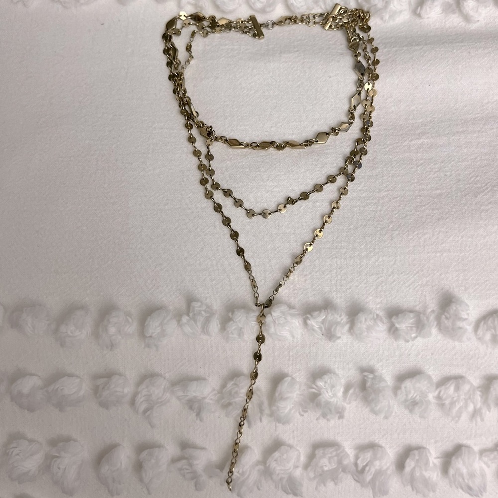BaubleBar 3-layer gold necklace